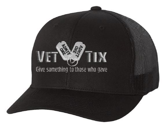 Vet Tix Classic Trucker Cap - Black - Embroidered- SNAPBACK