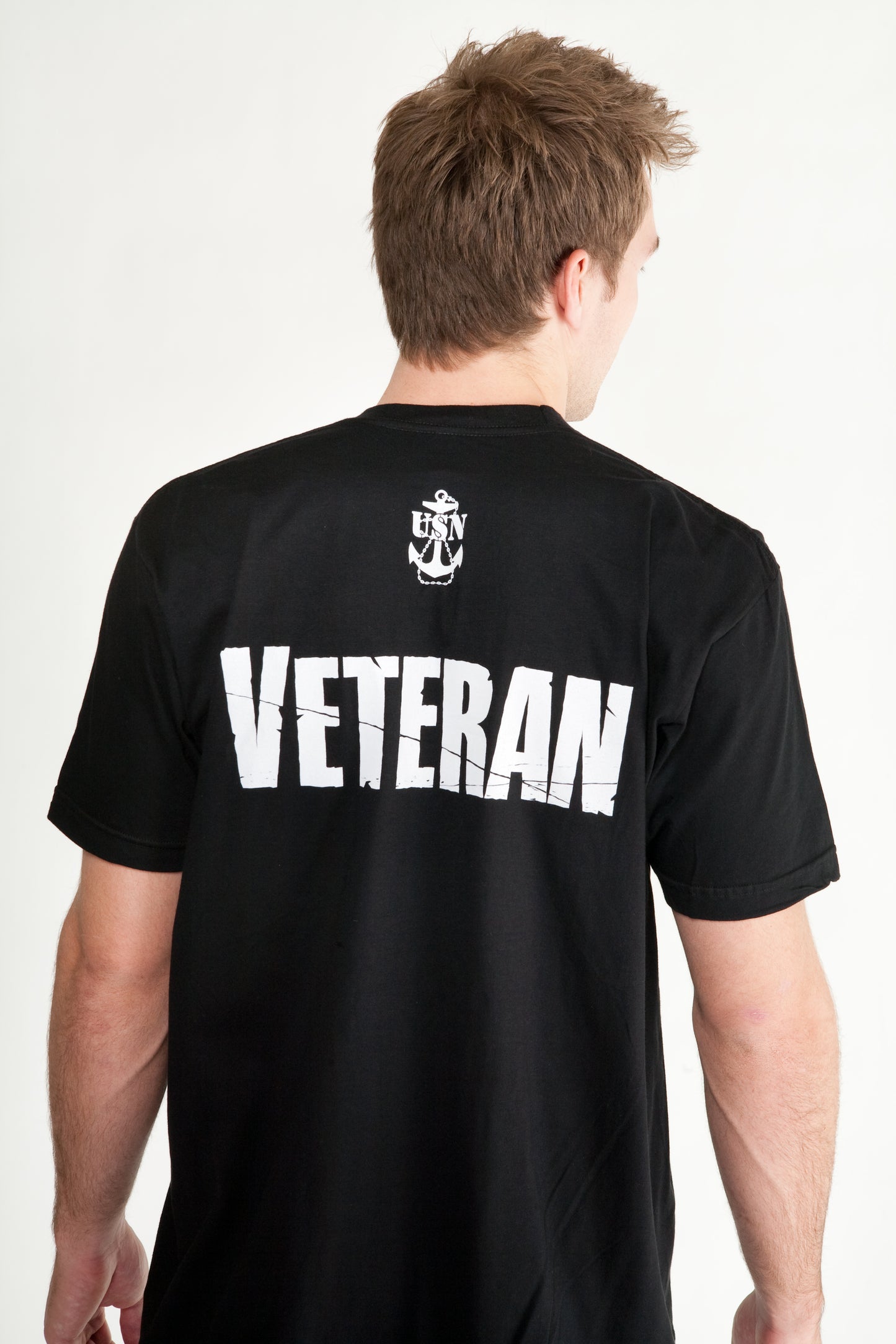 Navy Veteran (on back) Vet Tix Black Short Sleeve Shirt