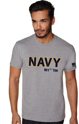 NAVY Vet Tix STENCIL Short Sleeve T-Shirt