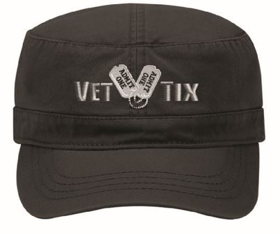 Vet Tix Military Cap - BLACK with Embroidered Logo