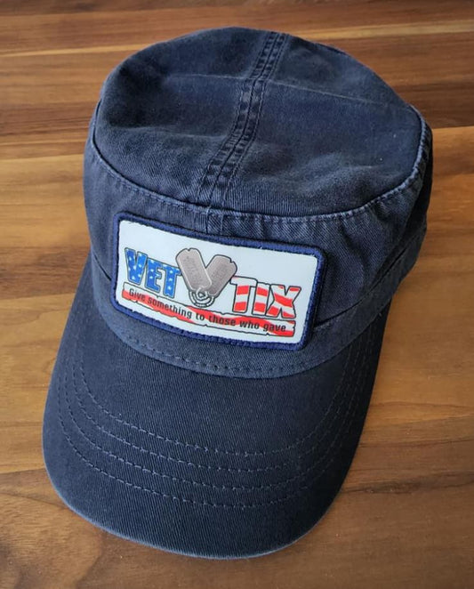 Vet Tix Military Cap - NAVY BLUE with FLAG Patch