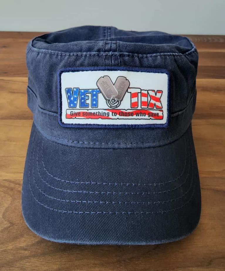 Vet Tix Military Cap - NAVY BLUE with FLAG Patch