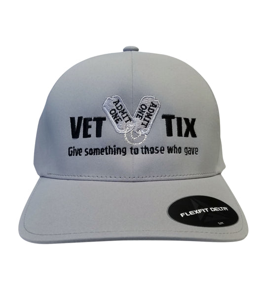 Vet Tix DELTA FITTED Cap - Silver Cap with Black Vet Tix - No Branch